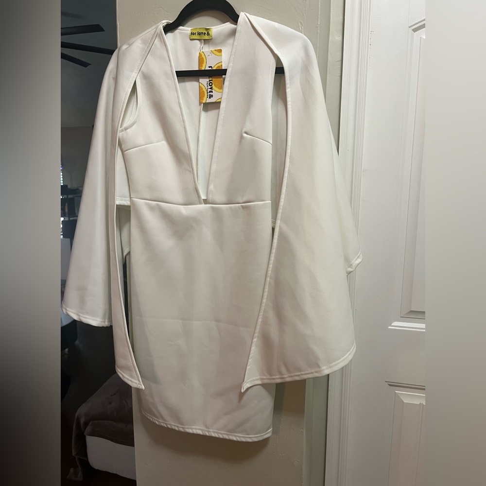 NWT ivory cape dress